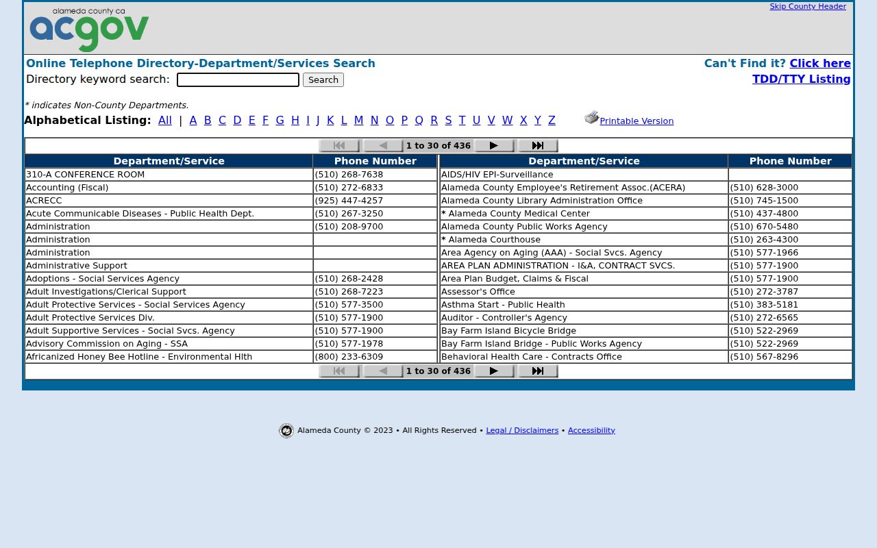 Alameda County people search county telephone directory